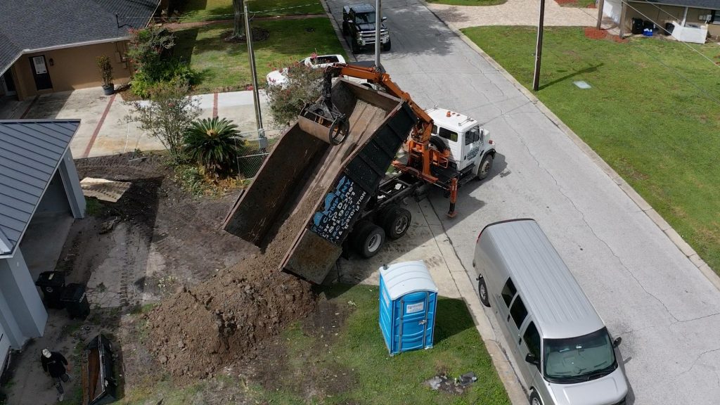 fill dirt dump truck residential demolition