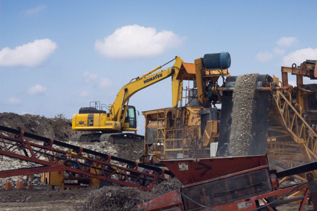 concrete crushing weintraub recycling excavator