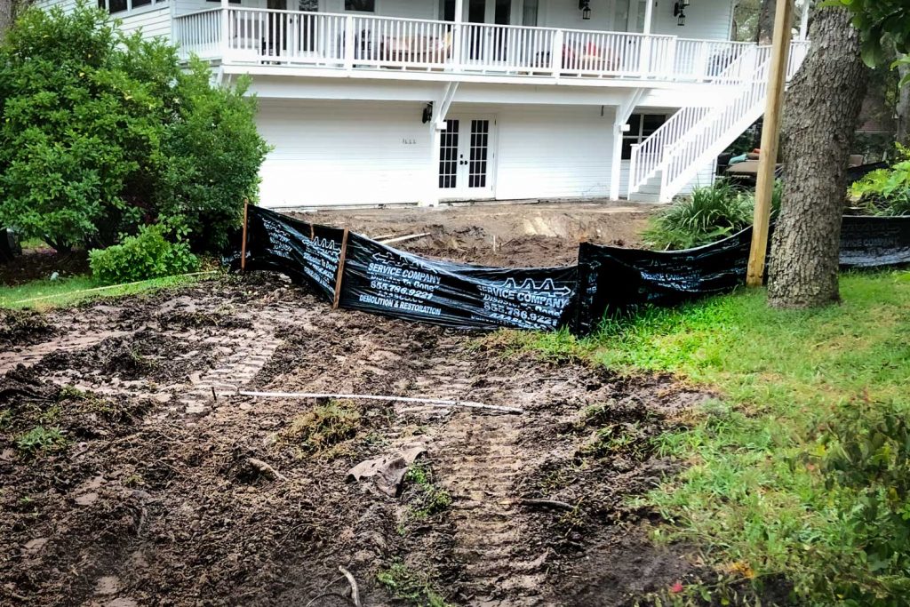 pool removal pool demolition silt fence