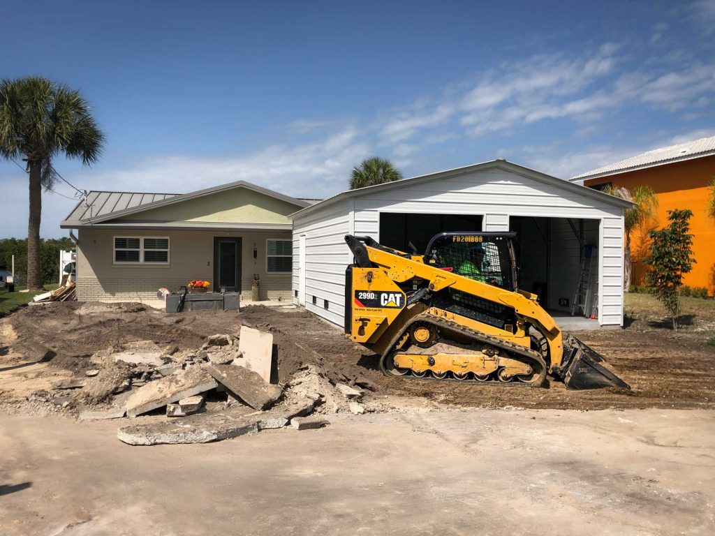 skid steer residential home concrete removal site work