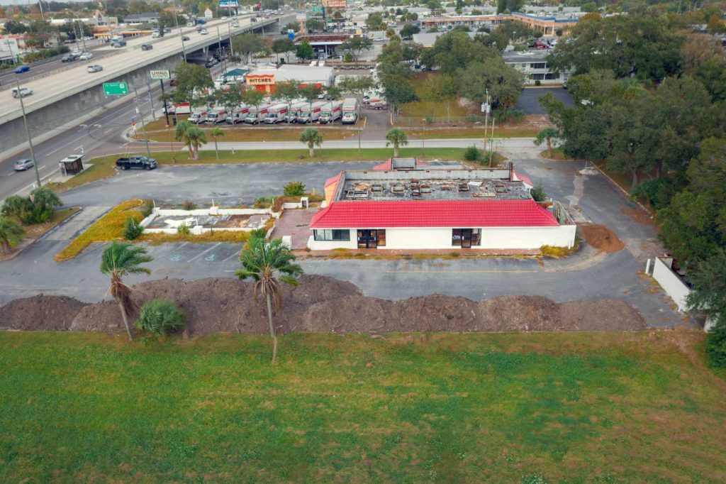 23837 US Hwy 19 N mcdonalds demolition drone shot