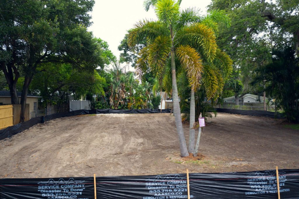 silt fencing protecting lot after demolition dunedin