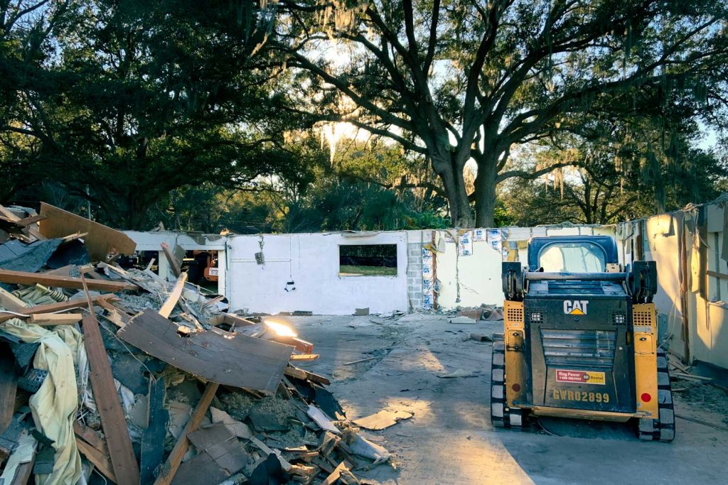 residential interior and exterior demolition dunedin skid steer bobcat